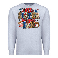 Heather Grey little sister biggest fan baseball Premium Sweatshirt - Jasminsmagicworld