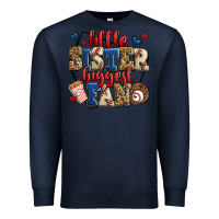 Navy little sister biggest fan baseball Premium Sweatshirt - Jasminsmagicworld