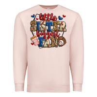 Pale Pink little sister biggest fan baseball Premium Sweatshirt - Jasminsmagicworld