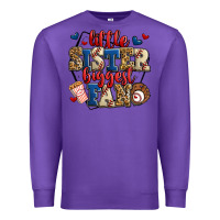 Purple little sister biggest fan baseball Premium Sweatshirt - Jasminsmagicworld