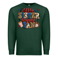 Sports Green little sister biggest fan baseball Premium Sweatshirt - Jasminsmagicworld