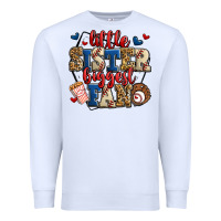 White little sister biggest fan baseball Premium Sweatshirt - Jasminsmagicworld