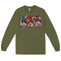 Army Green usa with gnome billie wilder Long Sleeve Tee - texasbilliewilder