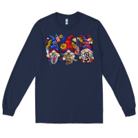 Navy usa with gnome billie wilder Long Sleeve Tee - texasbilliewilder