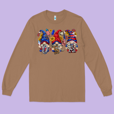 Long Sleeve Tee usa with gnome billie wilder