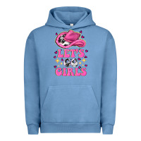 Pigment Pebble Blue lets go girls Urban Hoodie - NancyCooperArtShop