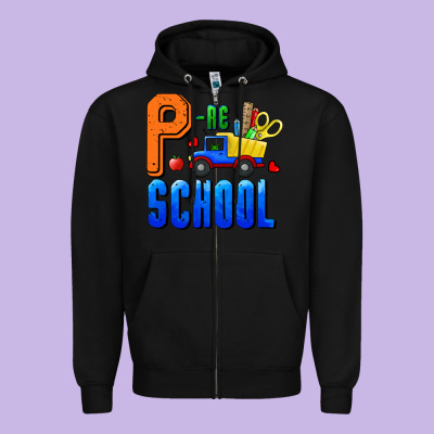 P Re School Zipper Hoodie Designed By Ranaportraitstore