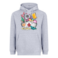 Heather Grey nurse  easter Heavyweight Hoodie - AdoDesignShop