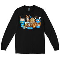 Black corgi coffee cups Long Sleeve Tee - Zillion Design Studio