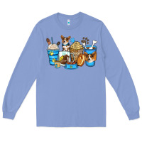 Colony Blue corgi coffee cups Long Sleeve Tee - Zillion Design Studio