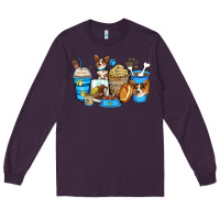 Plum corgi coffee cups Long Sleeve Tee - Zillion Design Studio