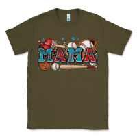 Army Green mama baseball Classic Tee - Zillion Design Studio