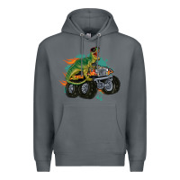Rock monster truck and t rex dinosaur Premium Hoodie - MaliasSmallBusiness