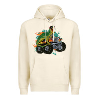 Tofu monster truck and t rex dinosaur Premium Hoodie - MaliasSmallBusiness