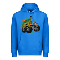 True Royal monster truck and t rex dinosaur Premium Hoodie - MaliasSmallBusiness