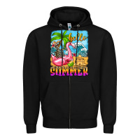 Black hello summer skeleton Zipper Hoodie - Zillion Design Studio