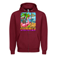 Burgundy hello summer skeleton Zipper Hoodie - Zillion Design Studio