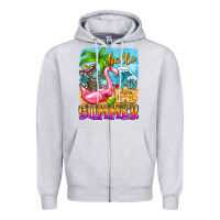 Heather Grey hello summer skeleton Zipper Hoodie - Zillion Design Studio