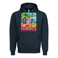 Navy hello summer skeleton Zipper Hoodie - Zillion Design Studio
