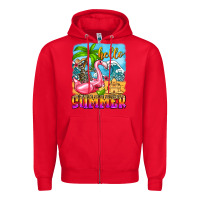 Red hello summer skeleton Zipper Hoodie - Zillion Design Studio