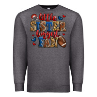 Charcoal Heather little sister biggest fan american football Premium Sweatshirt - Jasminsmagicworld