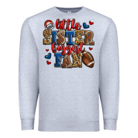 Heather Grey little sister biggest fan american football Premium Sweatshirt - Jasminsmagicworld