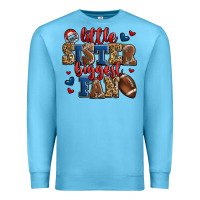 Ocean Blue little sister biggest fan american football Premium Sweatshirt - Jasminsmagicworld