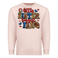Pale Pink little sister biggest fan american football Premium Sweatshirt - Jasminsmagicworld