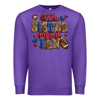 Purple little sister biggest fan american football Premium Sweatshirt - Jasminsmagicworld