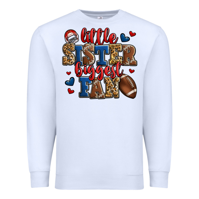 Little Sister Biggest Fan American Football Premium Sweatshirt by Jasminsmagicworld | Teevron
