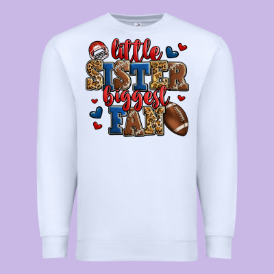 Little Sister Biggest Fan American Football Premium Sweatshirt Designed By Jasminsmagicworld