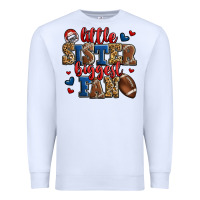 White little sister biggest fan american football Premium Sweatshirt - Jasminsmagicworld