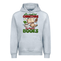 Heather Grey all i want for christmas is more books Urban Hoodie - MaliasSmallBusiness