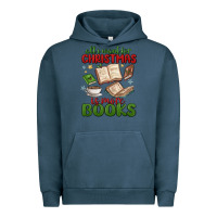 Pigment Midnight Navy all i want for christmas is more books Urban Hoodie - MaliasSmallBusiness