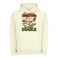 Pigment Pistachio all i want for christmas is more books Urban Hoodie - MaliasSmallBusiness
