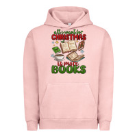 Pigment Salmon all i want for christmas is more books Urban Hoodie - MaliasSmallBusiness