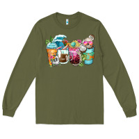 Army Green skeleton summer coffee cups Long Sleeve Tee - Zillion Design Studio