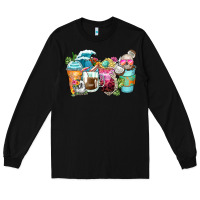 Black skeleton summer coffee cups Long Sleeve Tee - Zillion Design Studio