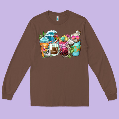 Long Sleeve Tee skeleton summer coffee cups