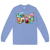 Colony Blue skeleton summer coffee cups Long Sleeve Tee - Zillion Design Studio