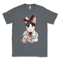 Charcoal Heather bull terrier with christmas lights Classic Tee - RanaPortraitStore