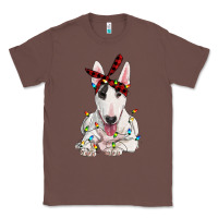Chestnut bull terrier with christmas lights Classic Tee - RanaPortraitStore
