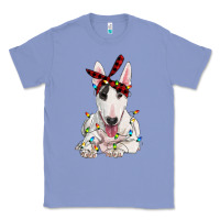 Colony Blue bull terrier with christmas lights Classic Tee - RanaPortraitStore