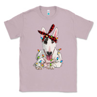 Lilac bull terrier with christmas lights Classic Tee - RanaPortraitStore