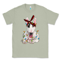 Matcha bull terrier with christmas lights Classic Tee - RanaPortraitStore