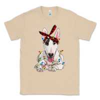 Mushroom bull terrier with christmas lights Classic Tee - RanaPortraitStore