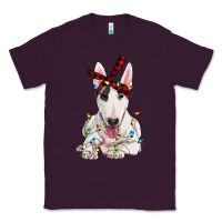 Plum bull terrier with christmas lights Classic Tee - RanaPortraitStore