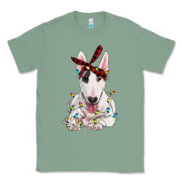Sage bull terrier with christmas lights Classic Tee - RanaPortraitStore