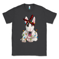 Smoke bull terrier with christmas lights Classic Tee - RanaPortraitStore