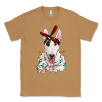 Toasted Coconut bull terrier with christmas lights Classic Tee - RanaPortraitStore